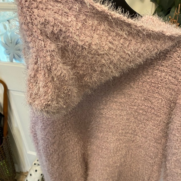 NWT Knit Minded Lavender Soft Fuzzy Longline Open Front Cardigan M - Picture 7 of 7